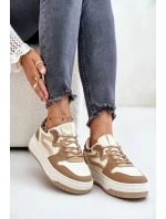 Dámské sneakersy z eko kůže na platformě leopardí béžové Henizore Dámské sneakersy z eko kůže na platformě leopardí béžové Henizore