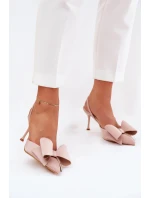 Lodičky S Odkrytými Patami A Mašlí Béžové Eklevia