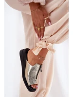 Dámské Pantofle Na Klínu Se Zipem Zlaté Irriva Dámské Pantofle Na Klínu Se Zipem Zlaté Irriva