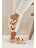 Dámské Pěnové Pantofle S Dekoracemi Béžové Ravanala