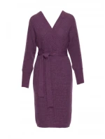 M810 Svetrové šaty s véčkovým výstřihem - heather