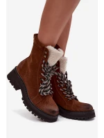 Dámské trapery z eko kůže – camel Bellora