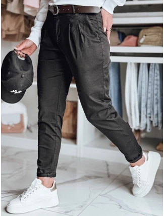 Dámské kalhoty chinos s páskem MODELA černá FashionStreet UY2568