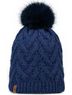 Pletená fleecová čepice Buff Caryn Beanie 13674371710, tmavě modrá, jedna velikost