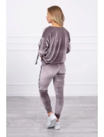 Velurová souprava Love grey