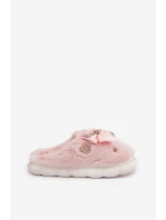 Futřené Pantofle Se Stužkou A Připínáčky Růžové Annalira