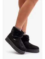 Sněhule Na Platformě S Kožešinou Big Star Černé