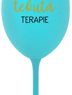 TATÍNKOVA TEKUTÁ TERAPIE - tyrkysová sklenice na víno 350 ml
