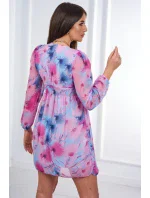 Vzdušné šaty s květinovým motivem modré