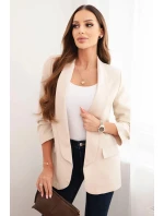 Dámská sako bez zapínání s podšívkou S/M béžová Dámská sako bez zapínání s podšívkou S/M béžová