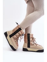 Dámské sněhové boty s tlustou podrážkou veganské DFranklin DFSH371006 Bežové