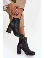 Dámské botky na sloupku – černé Ryselle