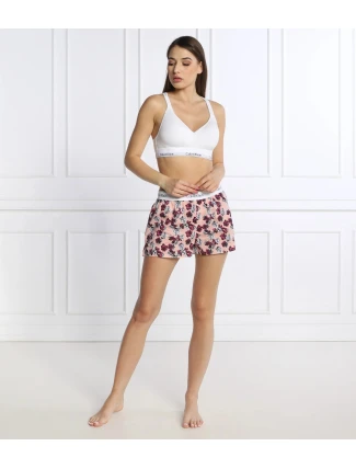 Dámské pyžamové kraťasy QS6080E 1F7 - meruňková/kytičky - Calvin Klein Dámské pyžamové kraťasy QS6080E 1F7 - meruňková/kytičky - Calvin Klein