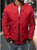 Pánská prošívaná bunda bomber červená TX2210