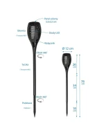 SOLÁRNÍ SVÍTILNA TANČÍCÍ PLAMENY 12X12X78CM 36 LED XXXL SOLÁRNÍ SVÍTILNA TANČÍCÍ PLAMENY 12X12X78CM 36 LED XXXL