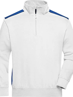 Daiber JN 868 Pracovní mikina s 1/4 zipem - Color 02.0868 white/royal