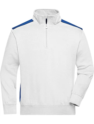 Daiber JN 868 Pracovní mikina s 1/4 zipem - Color 02.0868 white/royal Daiber JN 868 Pracovní mikina s 1/4 zipem - Color 02.0868 white/royal