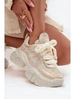 Kožené dámské tenisky SS2N4009 zlaté - GOE