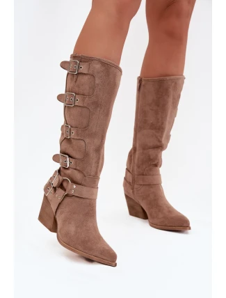 Kozačky na podpatku  model 217818 Step in style