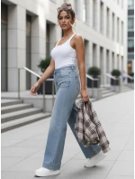 Dámské džíny se širokými nohavicemi modré FashionStreet UY2907