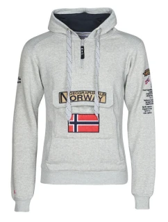 Geographical Norway pánská 3/4 mikina GYMCLASS HZ B-GREY 100 (WT1888H/GN B-Grey)