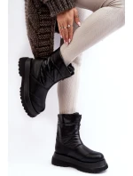 Dámské zimní boty s tlustou podrážkou a zipem GOE MM2N4078 černé