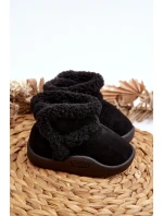 Dětské sněhule na suchý zip černé Unitia