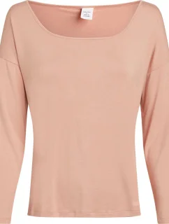 Dámský pyžamový top L/S CURVE NECK 000QS7006E FSR make-up - Calvin Klein