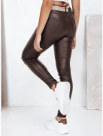 FashionStreet hnědé kalhoty z ekokůže UY2758