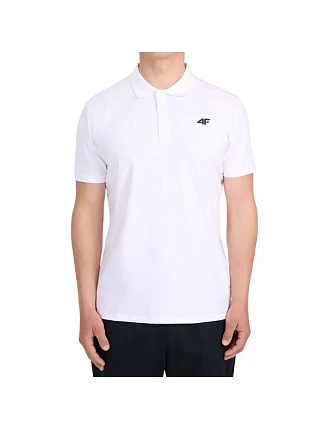 Pánské polo tričko 4F M0770 bílé 4FWMM00TPTSM0770 10S Pánské polo tričko 4F M0770 bílé 4FWMM00TPTSM0770 10S