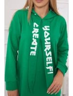 Oversize zelené šaty s kapucí