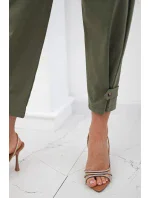 Kalhoty Summer Punto se zapínáním na nohavice khaki