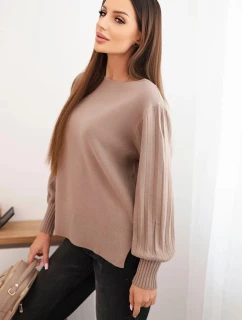 Dámský viskózový svetr s dlouhým rukávem a rozparkem po stranách fango