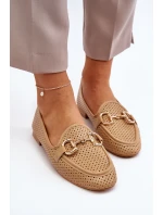 Dámské mokasíny na ploché podrážce s ozdobou Camel Iluvana