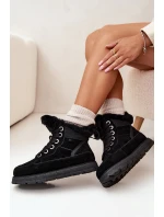 Dámské Zimní Boty Na Platformě S Kožíškem Big Star SS274369 Černé