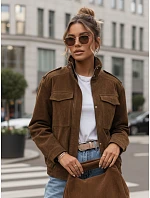 Dámská semišová bunda / bomber TY5578 Tmavě hnědá - Fashion Street Dámská semišová bunda / bomber TY5578 Tmavě hnědá - Fashion Street