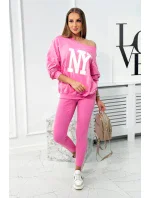 Bavlněná mikina + legíny růžový Bavlněná mikina + legíny růžový
