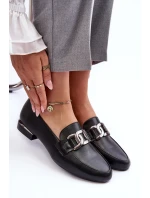 Dámské mokasíny s ozdobou černá Camilena