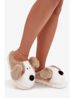 Kožešinové dámské pantofle pejskové béžové Faylen