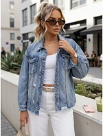 Dámská džínová bunda s odřenou modrou FashionStreet TY5687