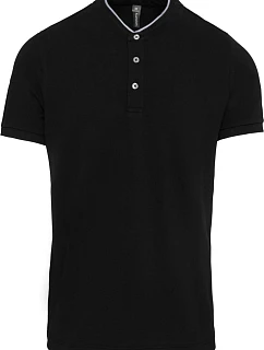 Kariban K 223 Pánské polo s mao límcem 20.K223 black/oxford grey