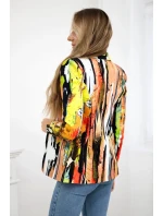 Bavlněná bunda s potiskem a knoflíkem velbloud