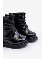 Dětské Boty Lakovane Se Zipem Černá Tibbie