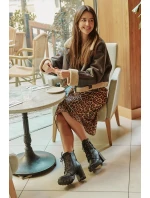 Zateplené boty na podpatku se zlatým detailem černé Ivarisse