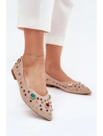 Dámské Baletky Ozdobené Krystaly Béžové Valena Dámské Baletky Ozdobené Krystaly Béžové Valena