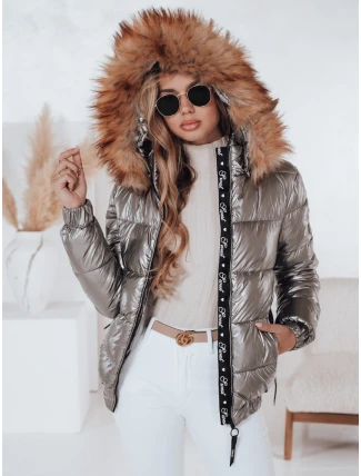 Dámská zimní bunda s kapucí MELANI tmavě šedá FashionStreet TY4486