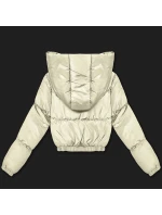 Krátká zimní bunda typu puffer v barvě ecru J Style (5M3360-254)