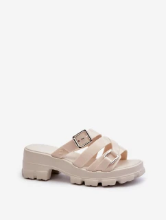 Vonné Dámské Žabky Na Nízkém Podpatku ZAXY NN285042 Bežové