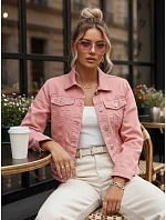 Dámská růžová džínová bunda TY5597 růžová - FashionStreet