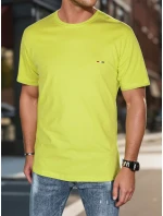 Pánské tričko s výšivkou žluté FashionStreet RX5637